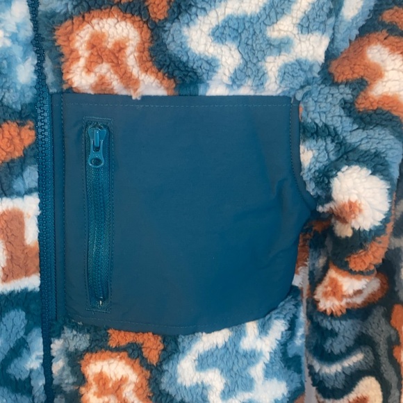 Art Class Orange and Steel Blue Sherpa Jacket with Pockets, NWT - Picture 3 of 8